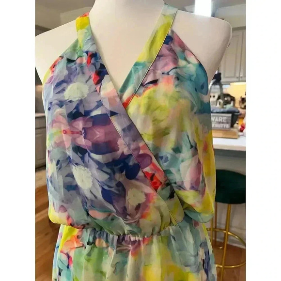 PARKER multicolor faux wrap sleeveless dress size medium - Picture 6 of 11